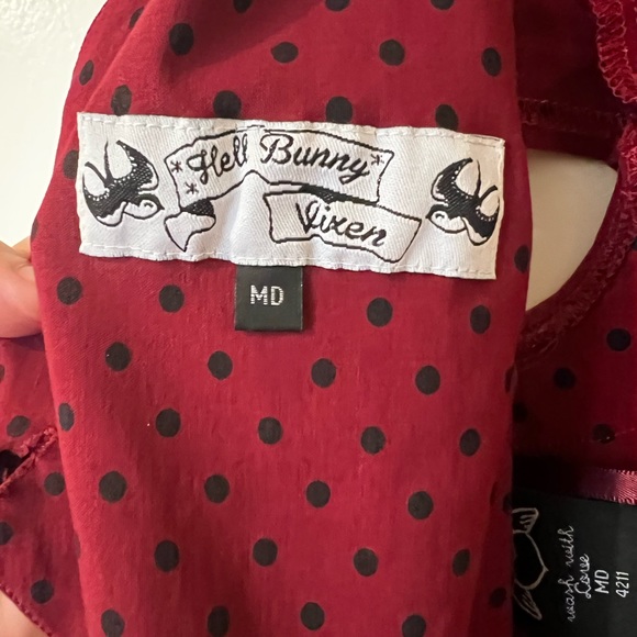 HELL BUNNY VIXEN SWEETHEART DRESS SIZE M - Picture 10 of 12